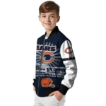 custom chicago bears ferris arena blue white bomber jacket best selling