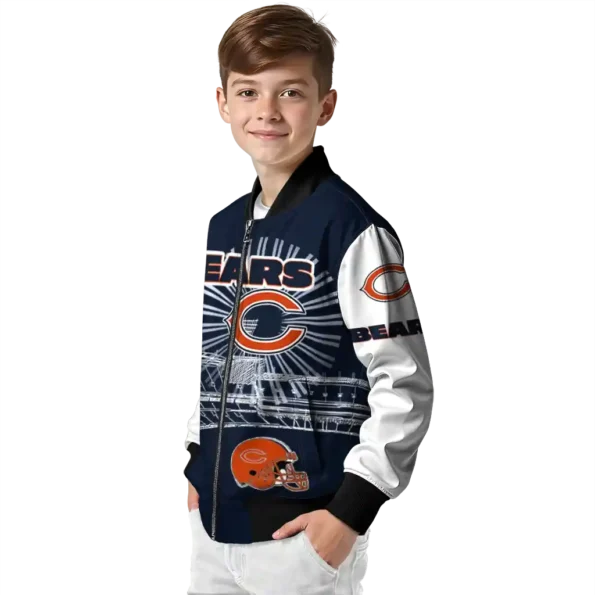 custom chicago bears ferris arena blue white bomber jacket trendy