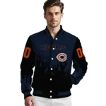 custom chicago bears flame border blue black varsity jacket best selling.webp