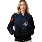 custom chicago bears flame border blue black varsity jacket best selling.webp