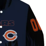 custom chicago bears flame border blue black varsity jacket best selling.webp