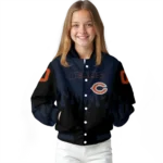 custom chicago bears flame border blue black varsity jacket best selling.webp