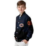 custom chicago bears flame border blue black varsity jacket best selling.webp