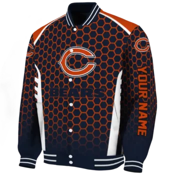 custom chicago bears hexagon grid blue varsity jacket best selling.webp
