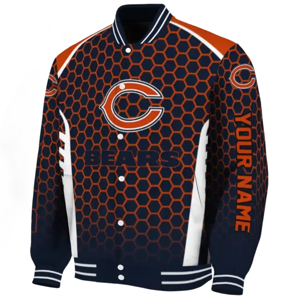 custom chicago bears hexagon grid blue varsity jacket best selling.webp