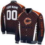 custom chicago bears hexagon grid blue varsity jacket best selling.webp