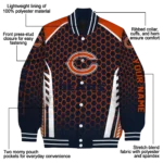 custom chicago bears hexagon grid blue varsity jacket best selling.webp