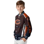 custom chicago bears hexagon grid blue varsity jacket best selling.webp