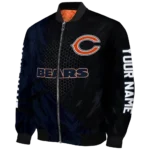 custom chicago bears hexagon mesh blue black bomber jacket best selling