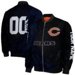 custom chicago bears hexagon mesh blue black bomber jacket best selling