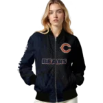 custom chicago bears hexagon mesh blue black bomber jacket best selling