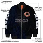custom chicago bears hexagon mesh blue black bomber jacket best selling