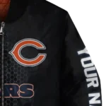 custom chicago bears hexagon mesh blue black bomber jacket best selling