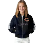custom chicago bears hexagon mesh blue black bomber jacket best selling
