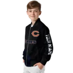 custom chicago bears hexagon mesh blue black bomber jacket best selling
