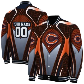 custom chicago bears mesh chest orange crocs black varsity jacket fashion forward.webp