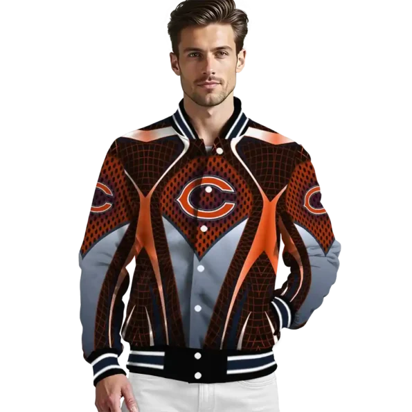 custom chicago bears mesh chest orange crocs black varsity jacket high quality.webp