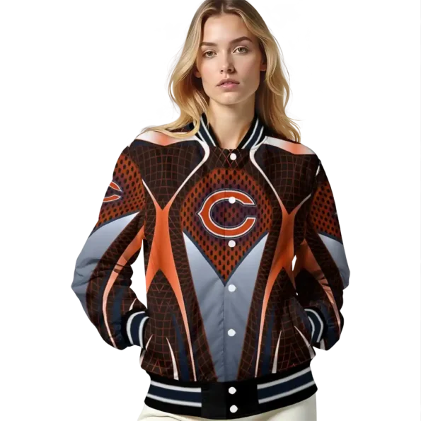 custom chicago bears mesh chest orange crocs black varsity jacket latest model.webp