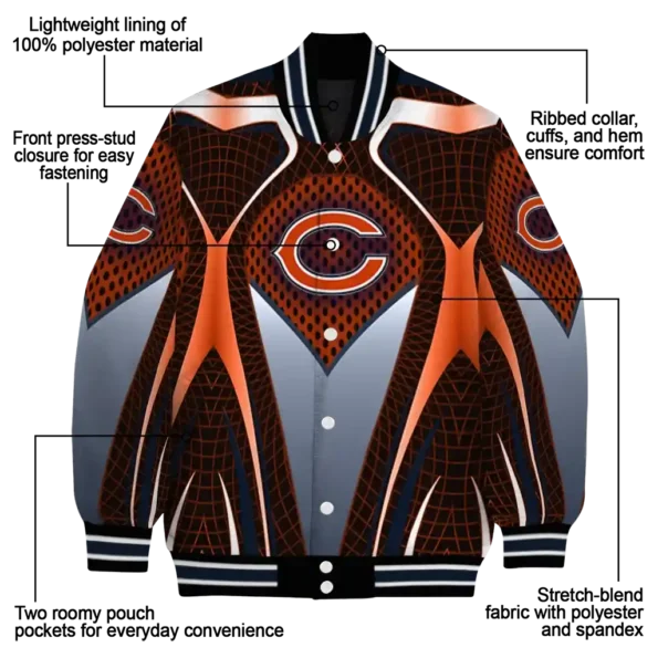 custom chicago bears mesh chest orange crocs black varsity jacket new arrival.webp