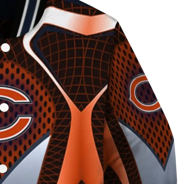 custom chicago bears mesh chest orange crocs black varsity jacket premium grade.webp