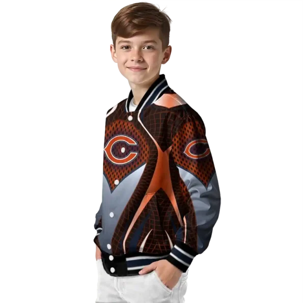 custom chicago bears mesh chest orange crocs black varsity jacket trendy.webp