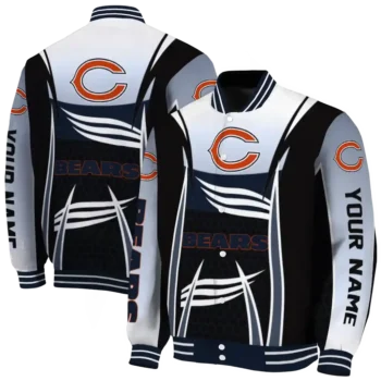custom chicago bears mesh effect blue black varsity jacket fashion forward.webp