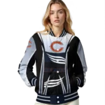 custom chicago bears mesh effect blue black varsity jacket best selling.webp