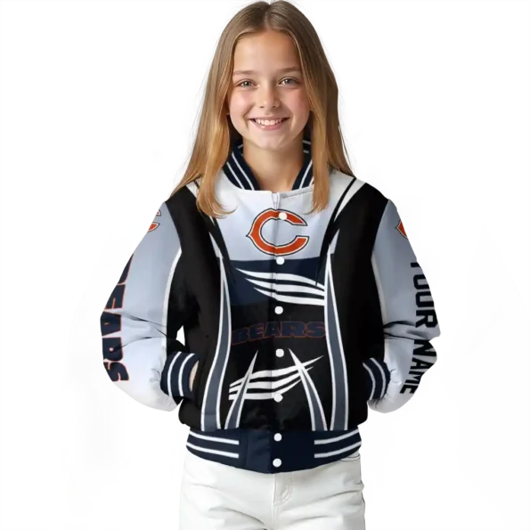 custom chicago bears mesh effect blue black varsity jacket top rated.webp