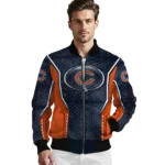 custom chicago bears power plate blue bomber jacket best selling