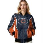 custom chicago bears power plate blue bomber jacket best selling