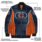 custom chicago bears power plate blue bomber jacket best selling