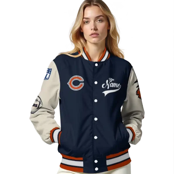 custom chicago bears razorback outline blue nude varsity jacket latest model.webp