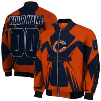 custom chicago bears spider mark blue orange crocs bomber jacket fashion forward