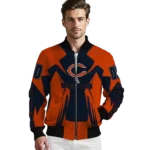 custom chicago bears spider mark blue orange crocs bomber jacket best selling