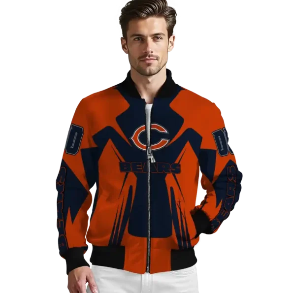 custom chicago bears spider mark blue orange crocs bomber jacket high quality