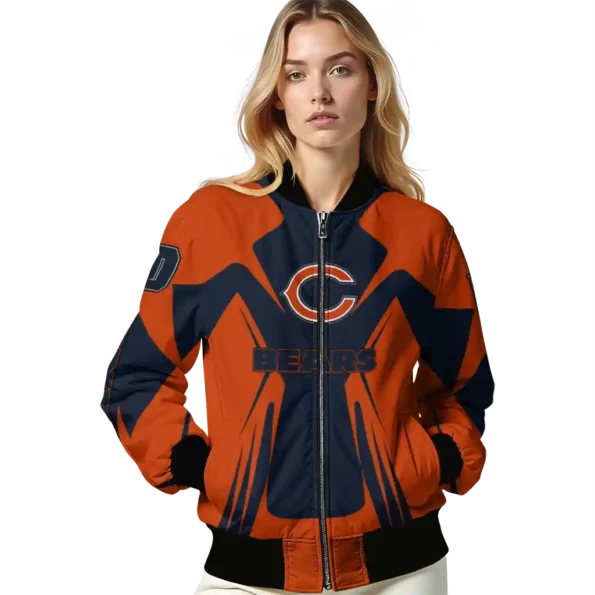 custom chicago bears spider mark blue orange crocs bomber jacket latest model