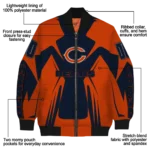 custom chicago bears spider mark blue orange crocs bomber jacket best selling