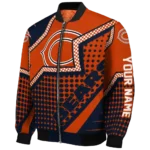 custom chicago bears star burst blue bomber jacket best selling