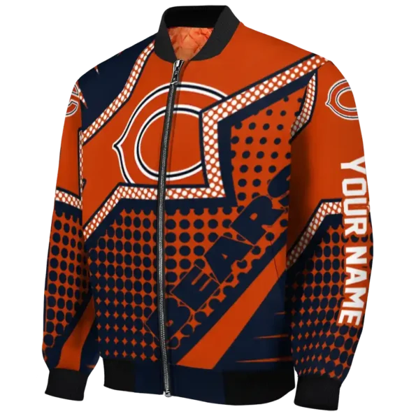 custom chicago bears star burst blue bomber jacket best selling