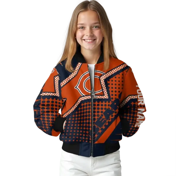 custom chicago bears star burst blue bomber jacket top rated