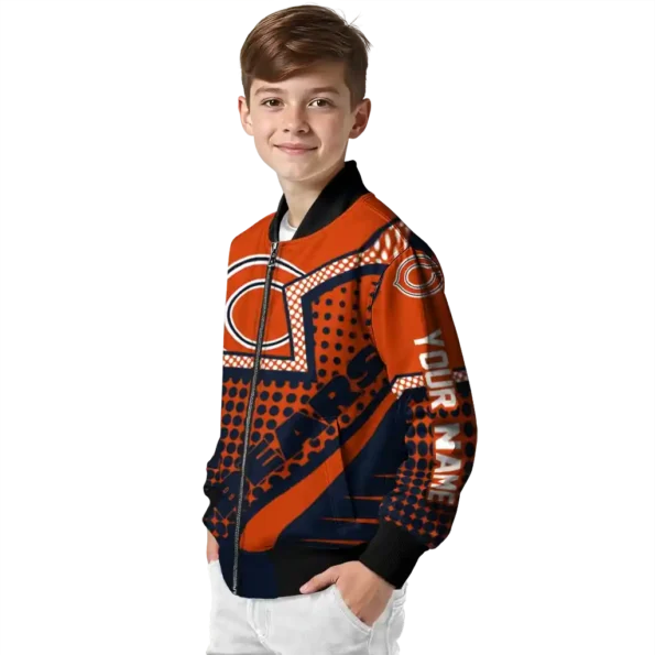 custom chicago bears star burst blue bomber jacket trendy