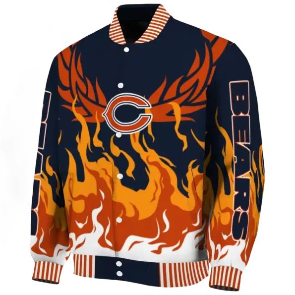 custom chicago bears winged blaze blue white varsity jacket best selling.webp