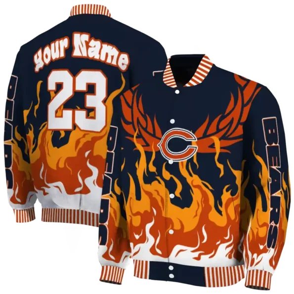 custom chicago bears winged blaze blue white varsity jacket fashion forward.webp