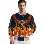 custom chicago bears winged blaze blue white varsity jacket best selling.webp