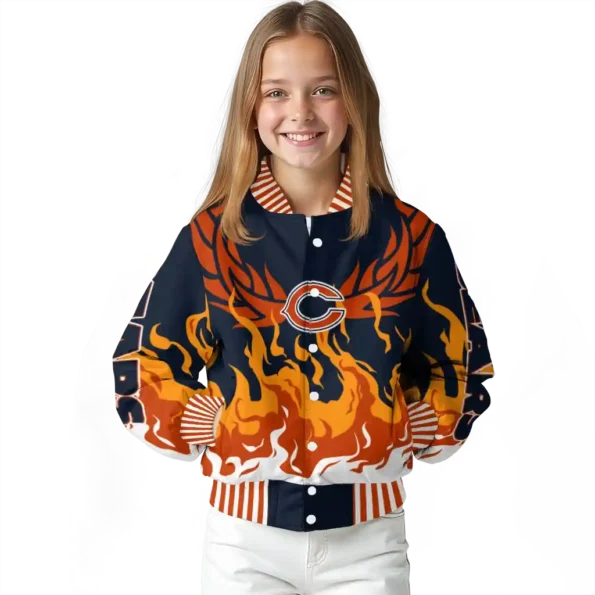 custom chicago bears winged blaze blue white varsity jacket top rated.webp