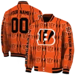 custom cincinnati bengals bolt stripe orange varsity jacket best selling.webp