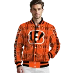 custom cincinnati bengals bolt stripe orange varsity jacket best selling.webp