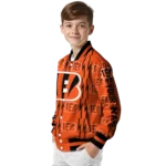 custom cincinnati bengals bolt stripe orange varsity jacket best selling.webp