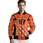 custom cincinnati bengals chevron angles orange bomber jacket best selling