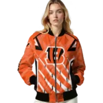 custom cincinnati bengals chevron angles orange bomber jacket best selling